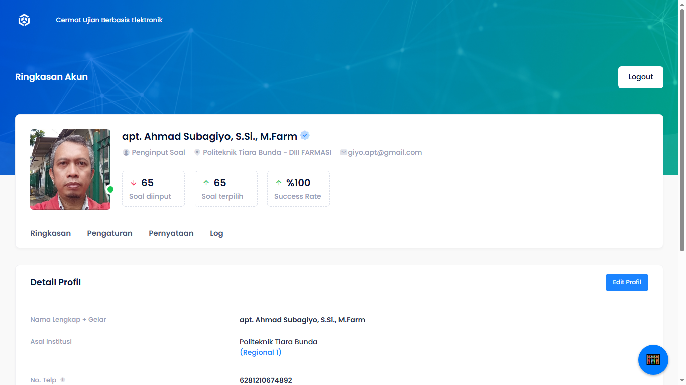 Partisipasi Dosen Farmasi PTB Pada Evaluasi Kegiatan Pelatihan CUBE